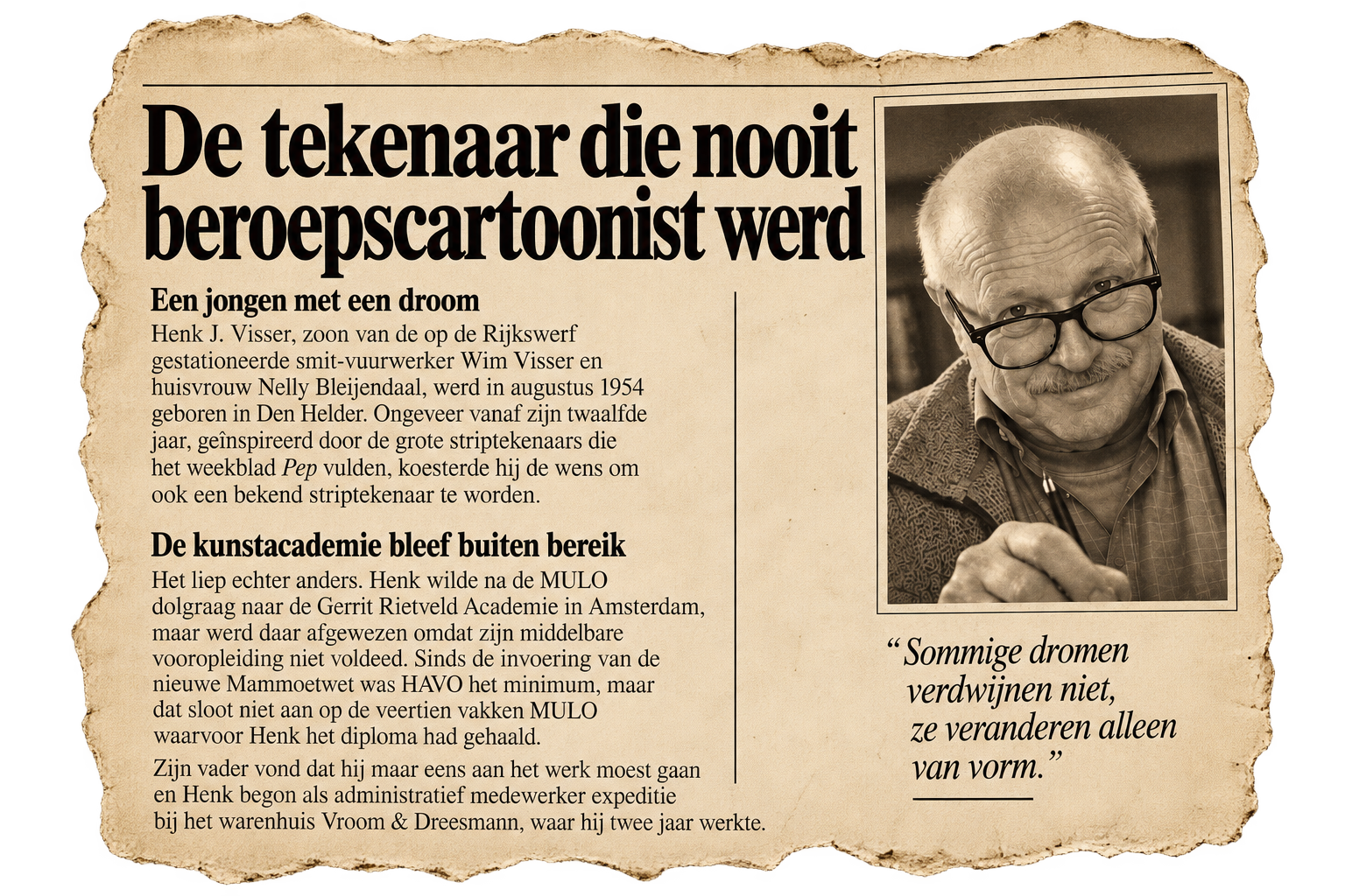Krantenknipsel: De tekenaar die nooit beroepscartoonist werd